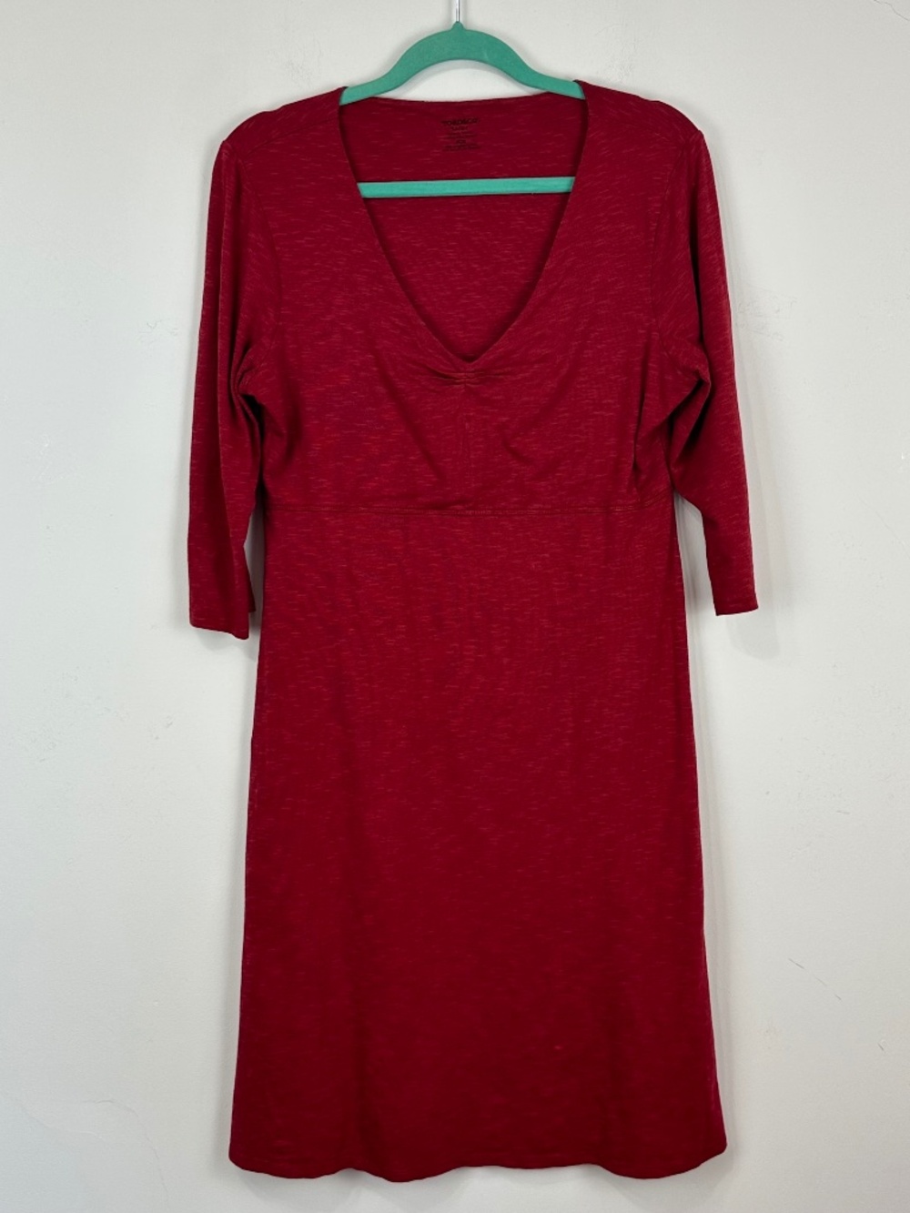 Toad & Co Dress Red Rosalinda Minimalist Organic Everyday Casual Dress L